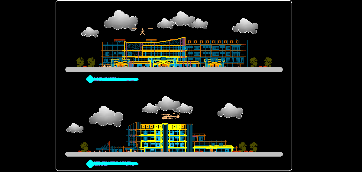 طراحی معماری پروژه بیمارستان برای طرح 4 معماری