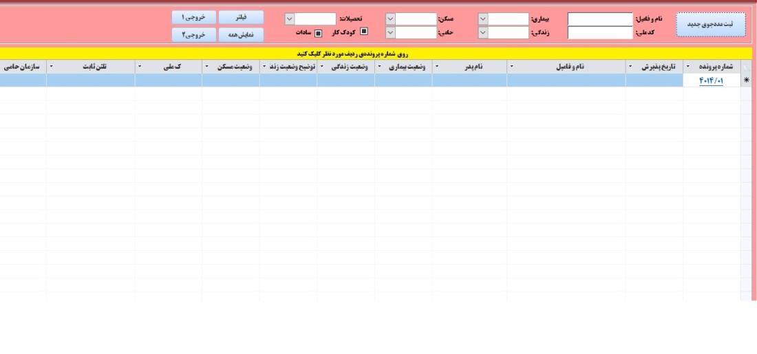 لیست مددجویان