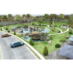 Park design plan site in Dwg (AutoCAD) format and editable, external sample