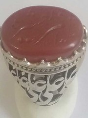 انگشتر نقره عقیق یمانی خطی