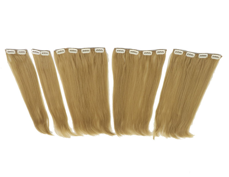اکستنشن کلیپسی مو پوش دار، اندازه 50 سانتیمتر، رنگ بلوند روشن، مدل3041-22