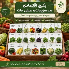 پکیج اقتصادی بذر سبزیجات و صیفی‌جات خانگی | مجموعه کامل بذر برای باغچه و کشت خانگی