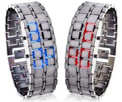 ساعت LED سامورایی – قرمز و آبی