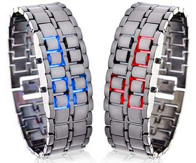 ساعت LED سامورایی – قرمز و آبی