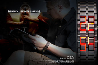 ساعت LED سامورایی – قرمز و آبی