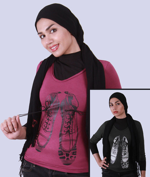 تی شرت و بلوز زنانه زیگزاگ (طرح Shoes )