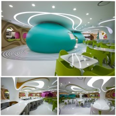 Stylish and modern coffee shop interior decoration