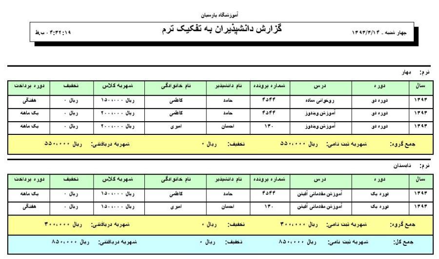 برنامه ثبت نام آموزشگاه با اکسس MS Access